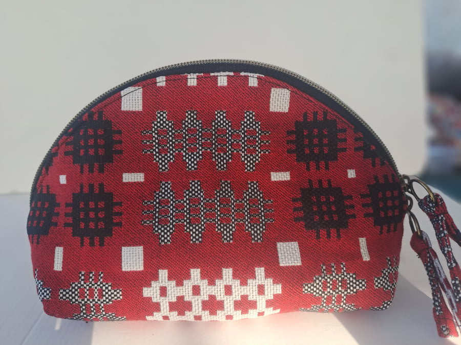 Hand made Cosmetic Bag Welsh Blanket design