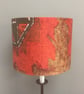 70s 80s Abstract Red Orange Aztec Geometric VIntage fabric Lampshade - Image 3