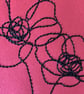 Happy Birthday Grandma Poppies 5x7  Kraft Card Handmade Embroidered - Image 2