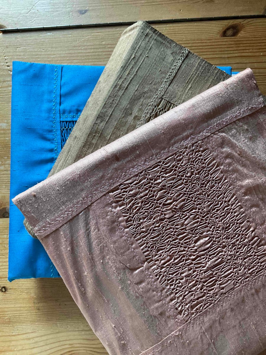 Large Hand Smocked Silk Photograph Album