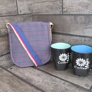 Upcycled Coffee Sack Mini Shoulder Bag Sustainable Crossbody