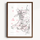 Wales Map inspired by Tolkien