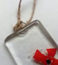 Hand Cut Glass Poppy Suncatcher: Floral Window Hanger - Image 6