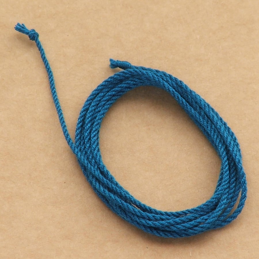 Silk cord - Teal, 1 metre