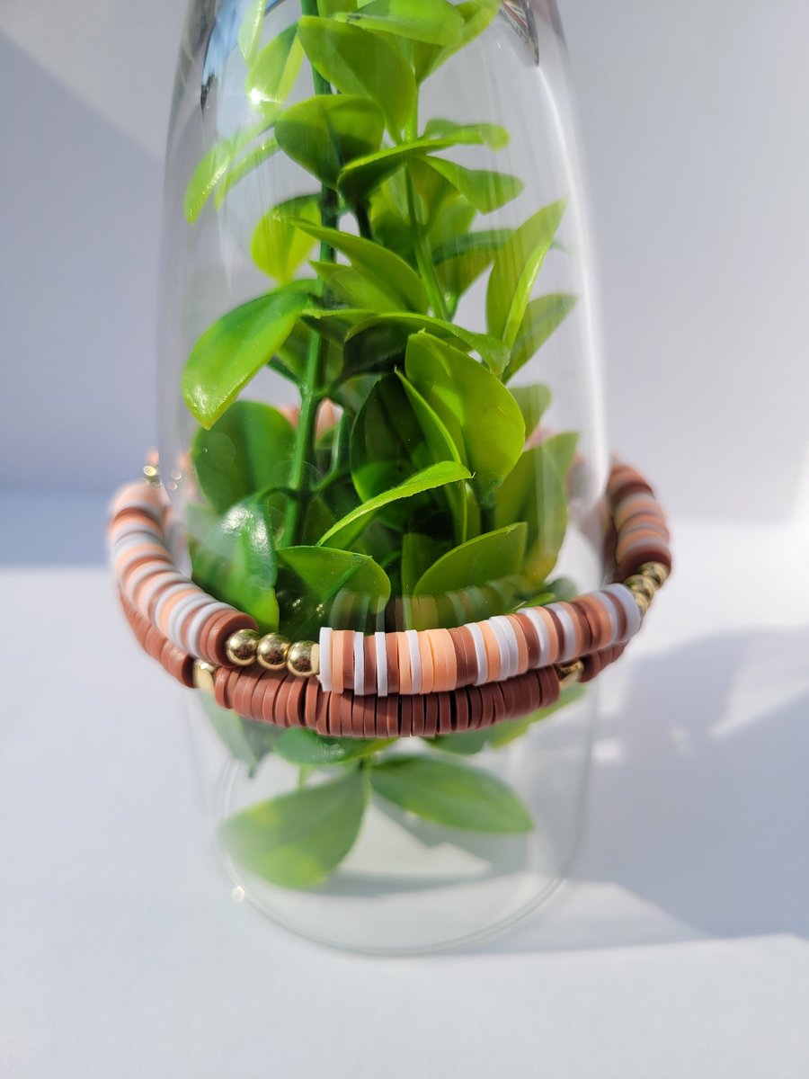 Bracelet set, flat bead, jewellery set, gift for her