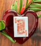 Handmade Glass Hanging Red Love Heart- King or Queen Of Hearts or Diamonds  - Image 5