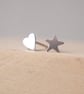 Silver Star  and Heart Mismatched Stud Earrings - Image 2