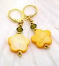 Spring Flower Shell and Crystal Earrings - Image 4
