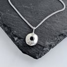 SILVER Black Sapphire star nugget pendant, Handmade Urban Jewellery