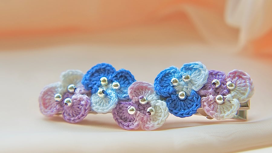 Crochet Floral Hair Clip