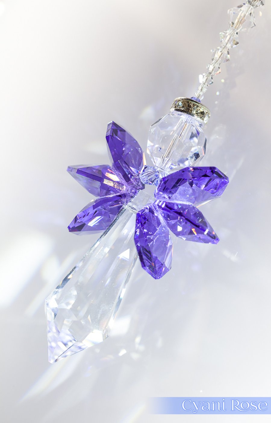 Suncatcher Super Sparkly Large Purple Swarovski Angel 