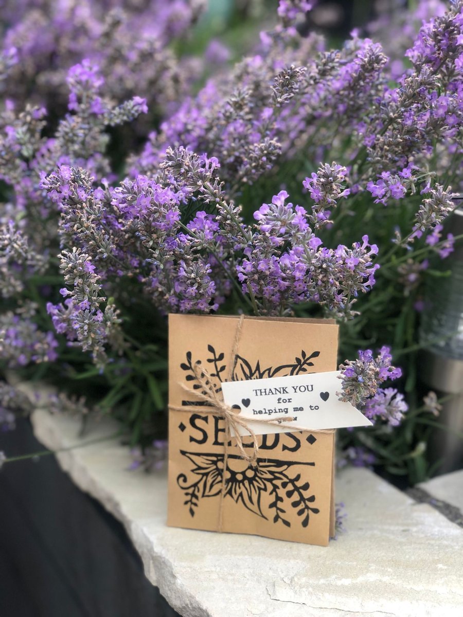 Thank you Teacher Handmade Lino Printed Filled Seed Packet 