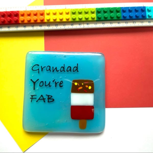 Fathers Day Coasters - Grandad you're FAB can be customised 