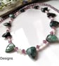 Designer Raw Natural Emerald & Wello Opal  Sterling Silver Necklace ONE OFF - Image 4