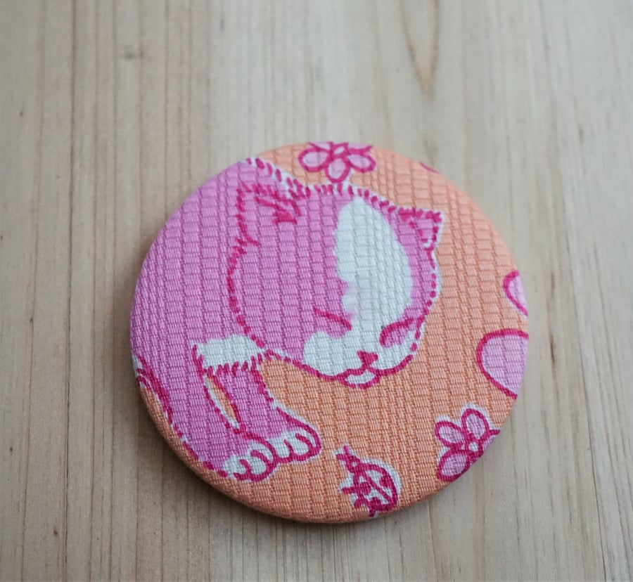 Pink Cat Pocket Mirror