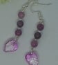Mauve leaf earrings - Image 1