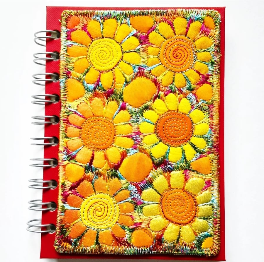 Sketchbook Spiral Bound Square 6 x 4 inches with Free Machine Embroidery Cover