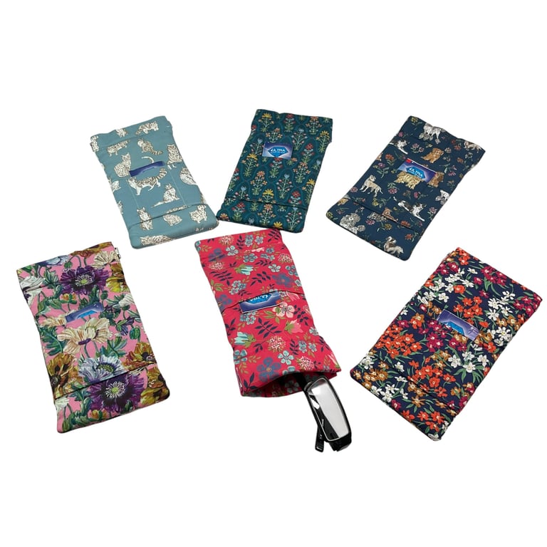 Liberty fabric floral snap shut glasses case, spectacles pouch, sunglasses flex 