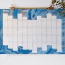 Liquid Marble Design 2025-6 Academic Mid-Year Wall Planner Print A3