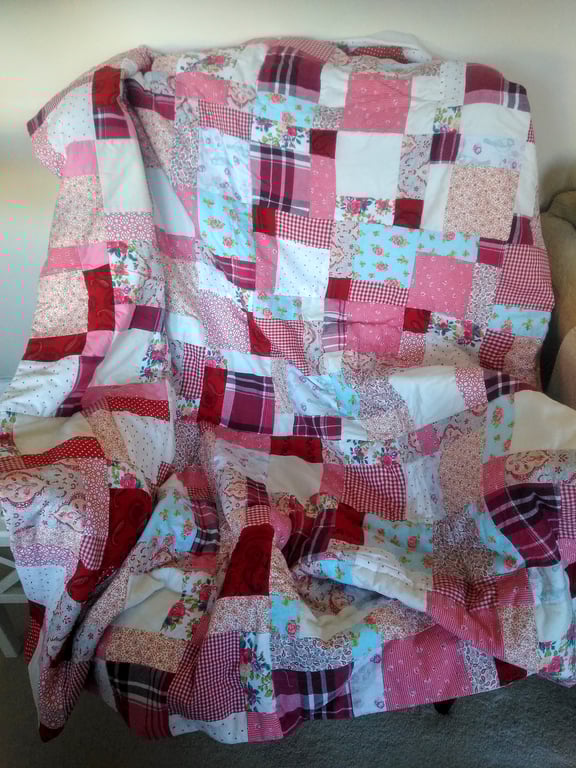Lost Nine Square Patchwork Throw