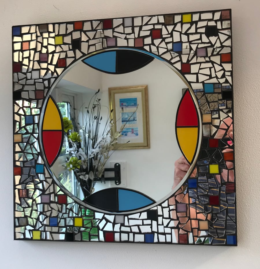 Colorful Mosaic Mirror . Bathroom cloakroom hallway all situations