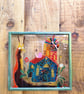 Kids room decor Hand Painted Glass Art Painting wall art Framed Unique Handmade - Image 5