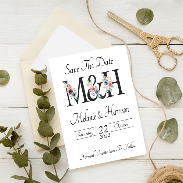 Letter Art Save The Date Wedding Invitation, Personalised Wedding Stationery