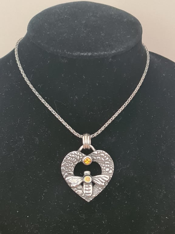 Fine Silver Bee Necklace