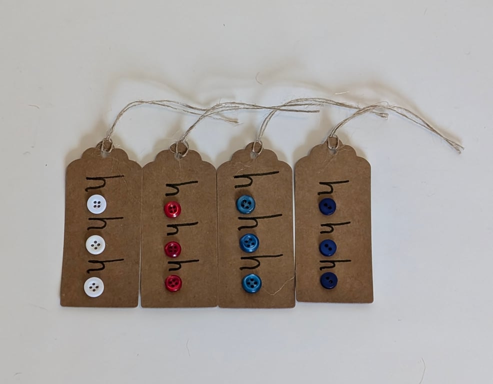 Homemade Christmas gift tags pack - hohoho
