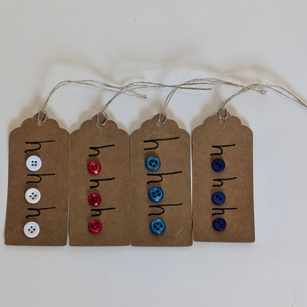 Homemade Christmas gift tags pack - hohoho