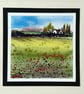 Handmade Blank Greetings Card, Notelet Of Summer Fields And Cottage. One Off - Image 3