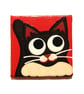 Black and White Cat Magnet - hand painted red magnet, cat lover gift - Image 1