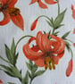 1950s vintage lily barkcloth cushion cover - Image 3