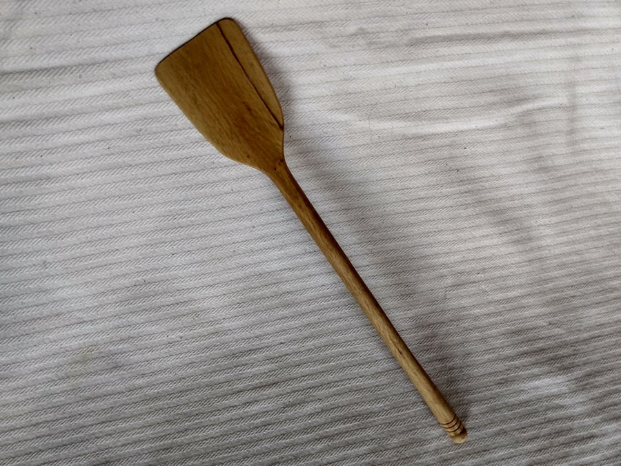 Hand Crafted Beech Spatula with Turned Handle - Cook's Friend 
