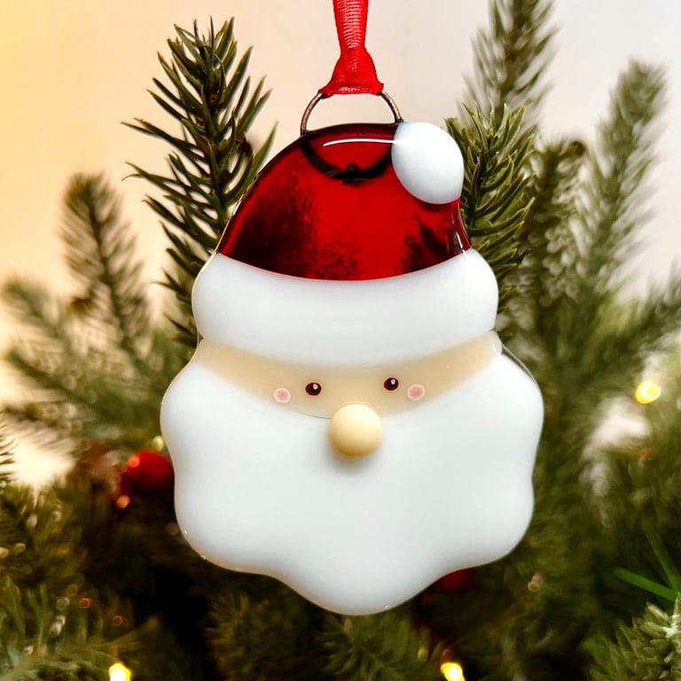 Fused Glass Santa