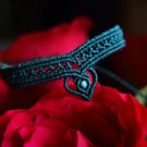 Macrame bracelet in teal with Peruvian Turquoise