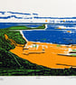 Rhossili Bay Linocut - Image 1