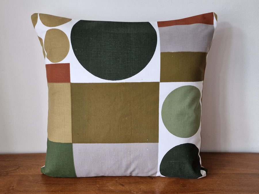 Handmade cushion cover vintage 1960s 1970s fabric