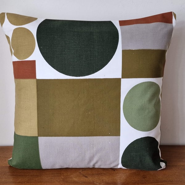 Handmade cushion cover vintage 1960s 1970s fabric