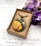 Tulip pendant fabric button William Morris anniversary gifts - Image 1