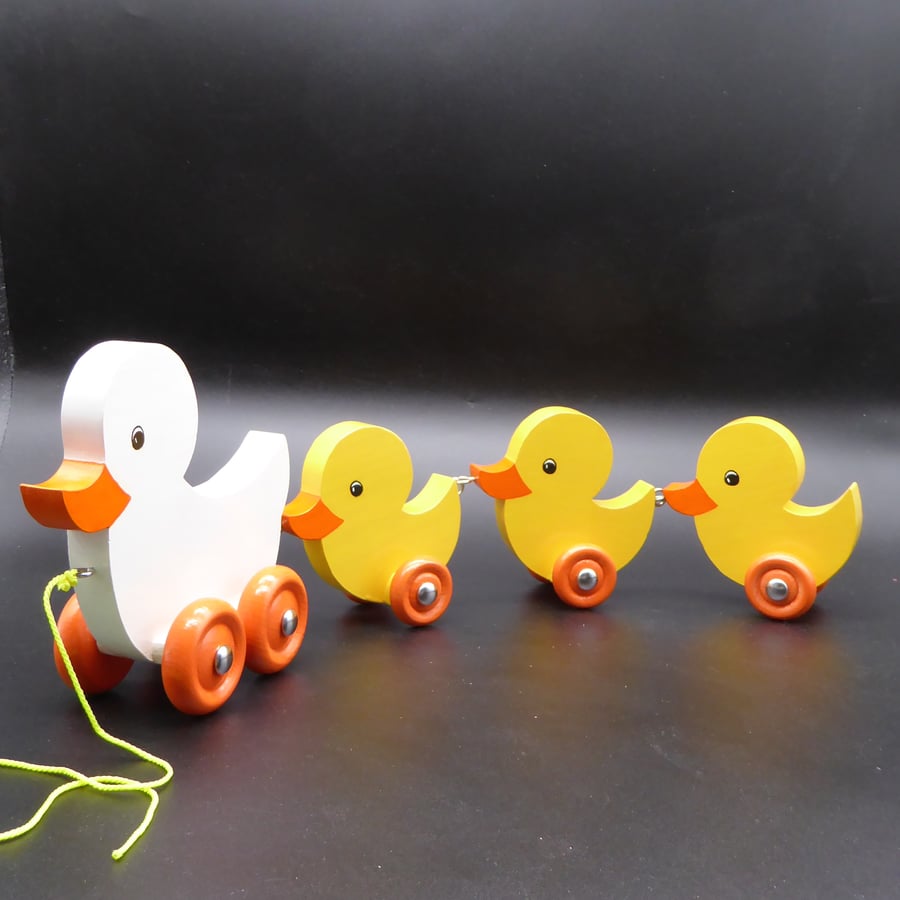 Pull-Along Wooden Duck Train