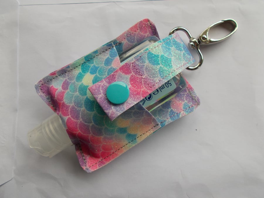 Hand Sanitiser Holder - Blue Mermaid Scales