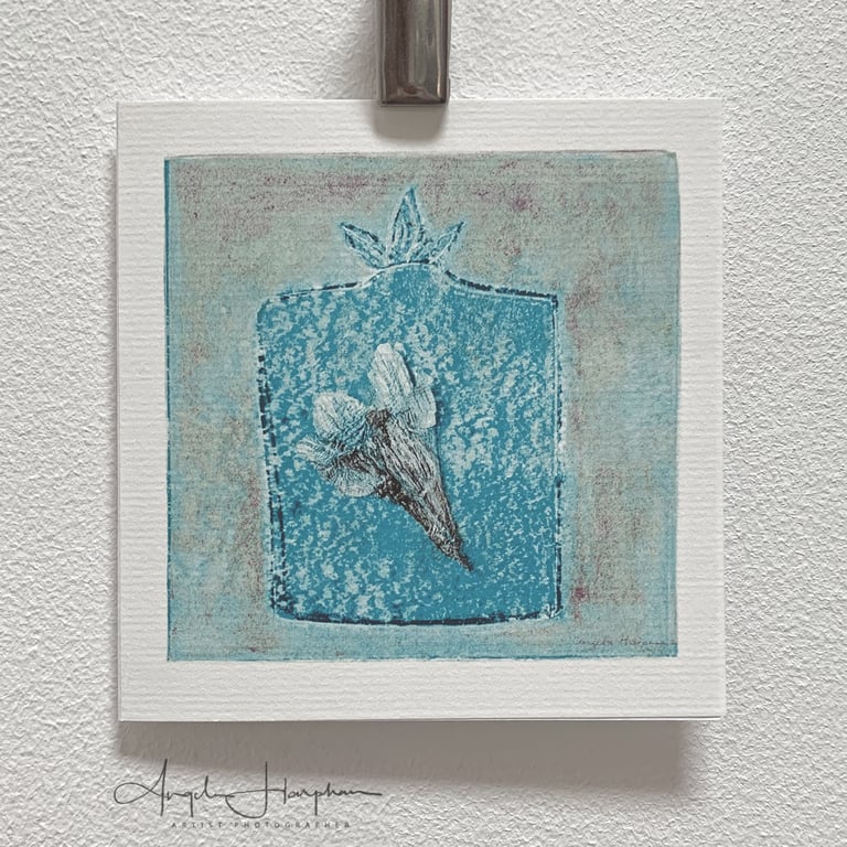Fine Art Card - Bottled Freesia - Very Verdigris and Oxidised Copper Effect