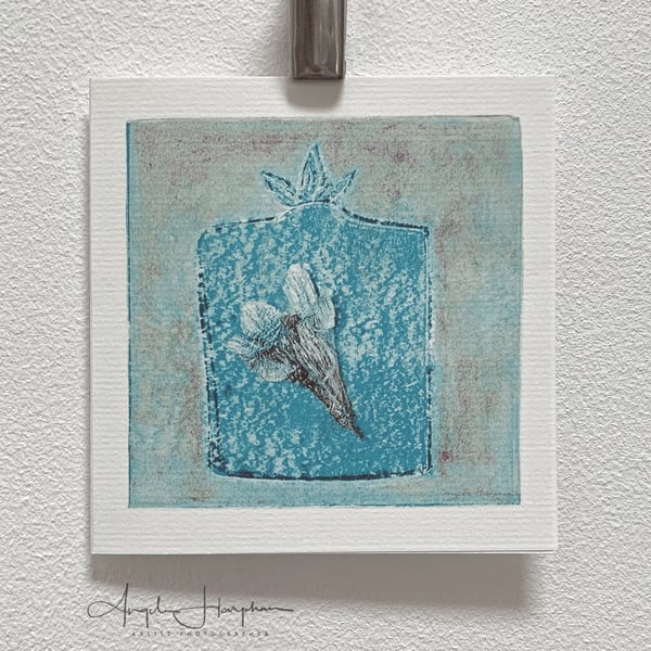 Fine Art Card - Bottled Freesia - Very Verdigris and Oxidised Copper Effect