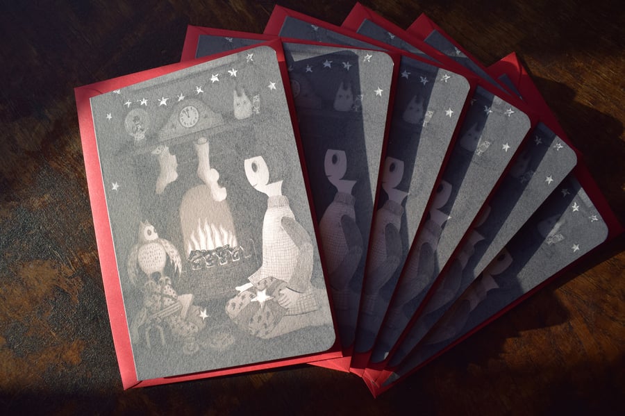 Fireside Yuletide Cards - Set of 6
