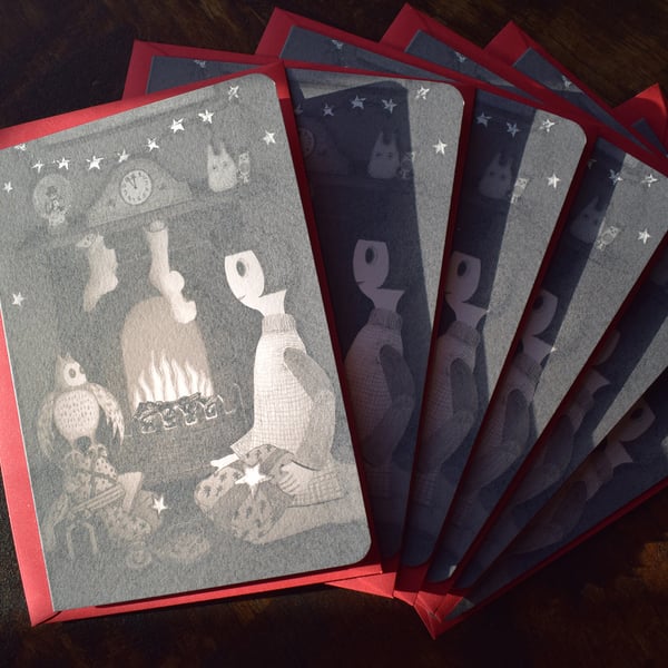 Fireside Yuletide Cards - Set of 6
