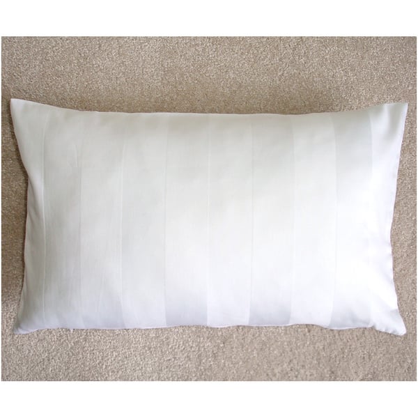 Tempur Travel Pillow Cover White 16"x10" 16x10 Cotton Sateen SMALL Stripes