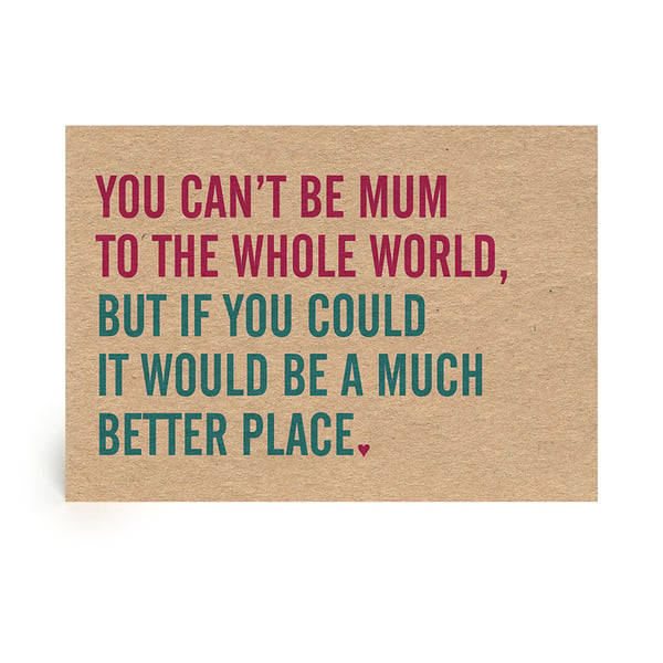 Better Place Handmade Mother's Day Card or Birthday Card for Mum