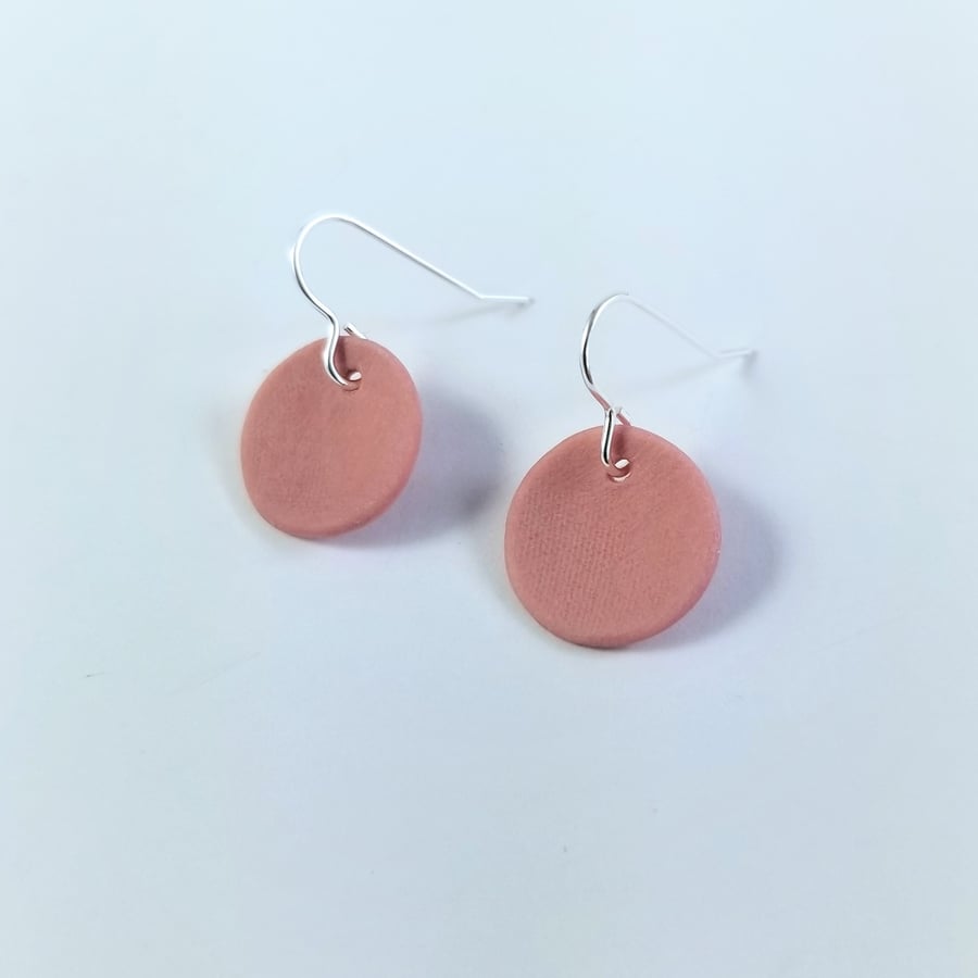 Earrings CHOOSE COLOUR Ceramic Drop Hanging Round Sterling Silver 3 UK Post