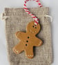Gingerbread Christmas Ornament – Rustic Tree Decoration, Hand Painted - Image 2
